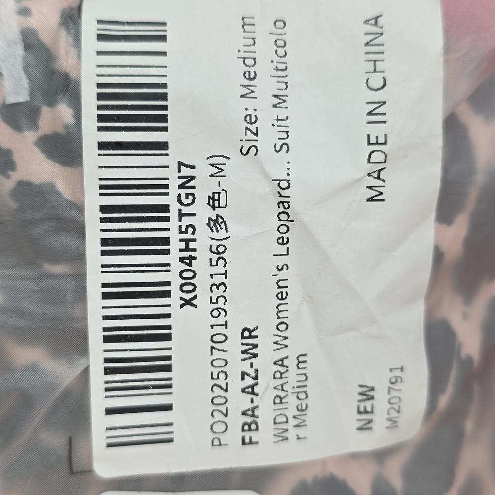 Leopard Print One Piece Bathing Suit Pink Strappy Backless Cut Outs Ring Linked - Picture 9 of 9